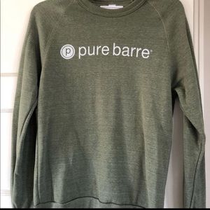 Pure Barre Olive Green Crewneck Sweatshirt with White Logo